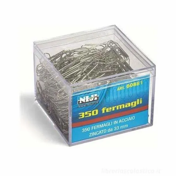 Scatola 350 fermagli graffette in acciaio zincato 33 mm