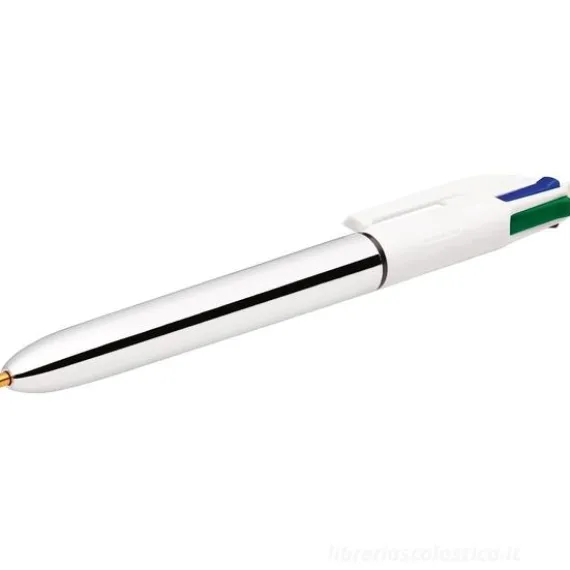 Scatola 12 penne Bic 4 Colours Shine argento