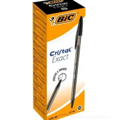 Scatola 20 penne Bic Cristal Exact punta fine 0,7 mm colore nero