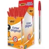 Scatola 50 penne Bic Cristal Original punta media colore rosso
