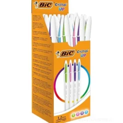 Scatola 20 penne Bic Cristal Up punta media 1,2 mm colori assortiti