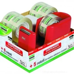 Set dispenser nastro adesivo con 5 rotoli (colori assortiti)