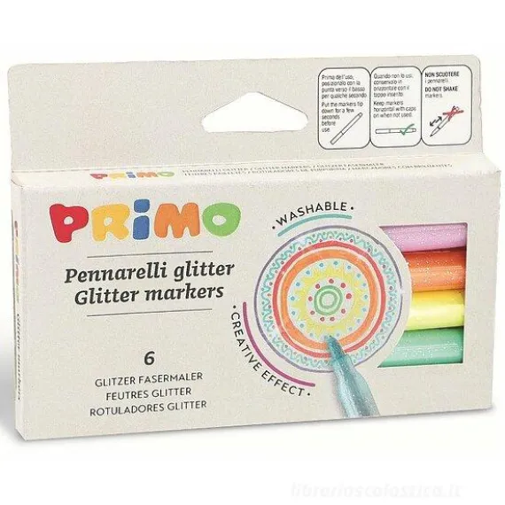 Set 6 pennarelli glitterati super lavabili