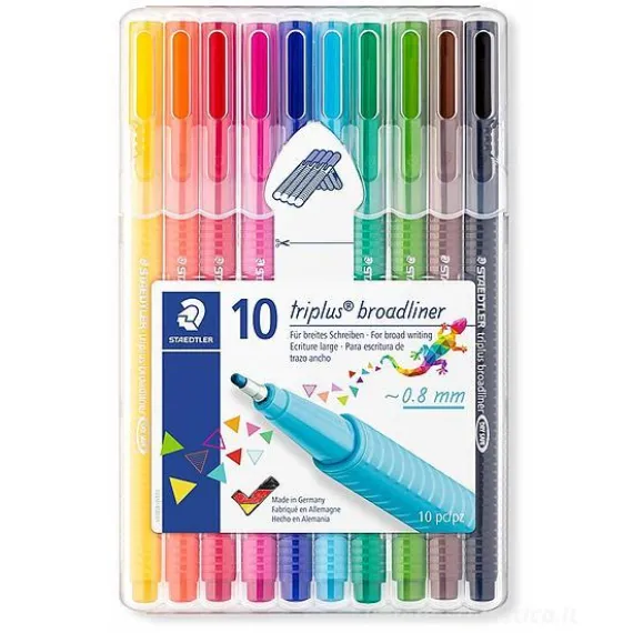 Set 10 penne con punta ad ago Triplus Broadliner