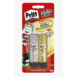 Set 2 pezzi colla stick Pritt oro e argento 20g