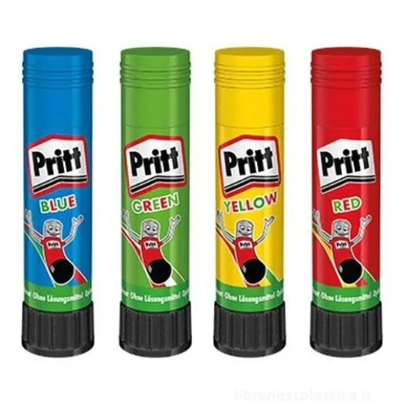 Set 6 pezzi colla stick Pritt Rainbow 10g con gadget