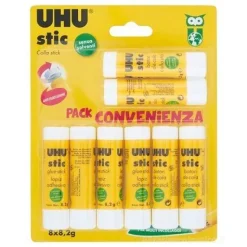 Set 8 pezzi colla stick Uhu Stic 8g