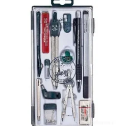 Set 14 pezzi compasso e accessori con astuccio richiudibile 174621