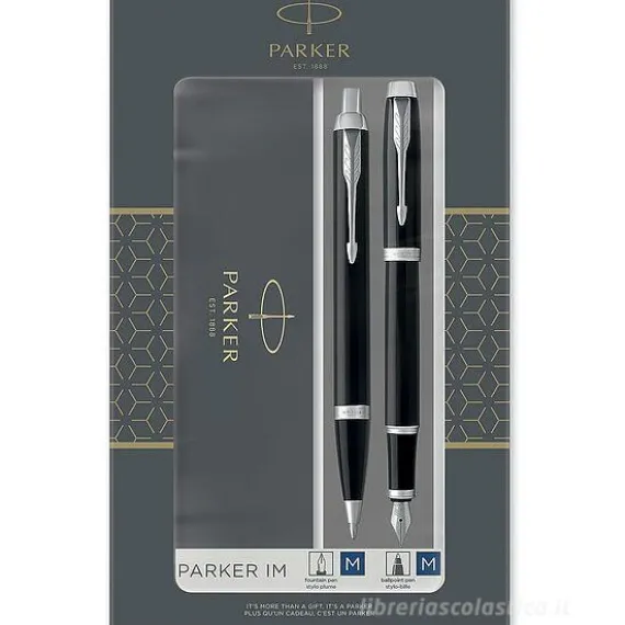 Set regalo IM Duo penna a sfera e penna stilografica finitura nero