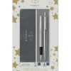 Set regalo Jotter Duo penna a sfera e penna stilografica finitura cromata