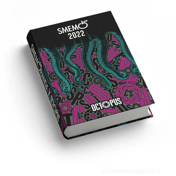 Smemoranda 2022. Diario Smemo 16 mesi medium. Special Edition Octopus. Nero e fucsia