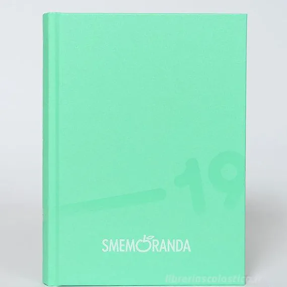 Smemoranda 2019. Diario Smemo 16 mesi medium. Turchese e bianco