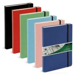 Taccuino per appunti con chiusura ad elastico A5 righe (colori assortiti)