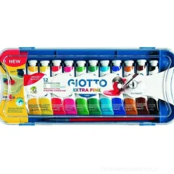Valigetta 12 Tempera Giotto Extra Fine tubetti 12 ml con pennello