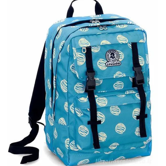 Zaino round Invicta Duffy Turquoise Brushed Dots
