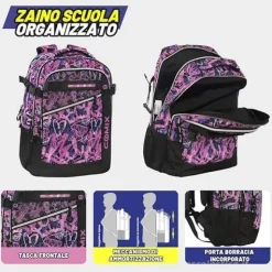 Zaino Scuola Organizzato Comix WBS 2.0 Mix Princess