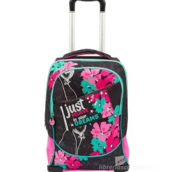 Zaino trolley scuola GoPop Flamingo